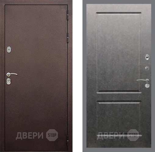 Дверь Стоп КЛАССИК Медь ФЛ-117 Штукатурка графит в Звенигород