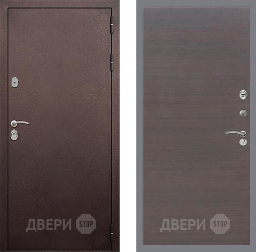 Входная металлическая Дверь Стоп КЛАССИК Медь Гладкая венге поперечный в Звенигород