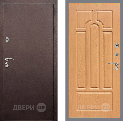 Входная металлическая Дверь Стоп КЛАССИК Медь ФЛ-58 Дуб в Звенигород