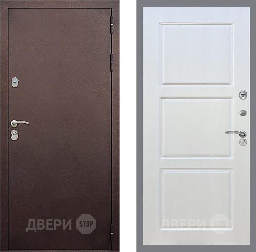 Входная металлическая Дверь Стоп КЛАССИК Медь ФЛ-3 Лиственница беж в Звенигород