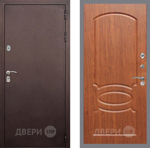 Дверь Стоп КЛАССИК Медь ФЛ-128 Береза мореная в Звенигород