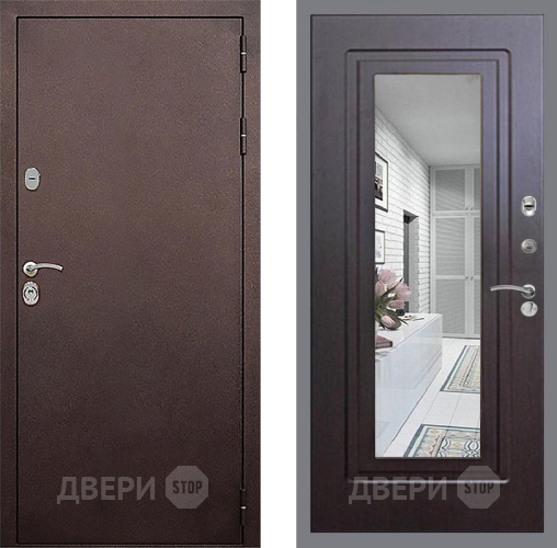 Дверь Стоп КЛАССИК Медь Зеркало ФЛ-120 Венге в Звенигород