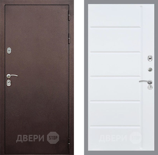 Входная металлическая Дверь Стоп КЛАССИК Медь ФЛ-102 Белый ясень в Звенигород