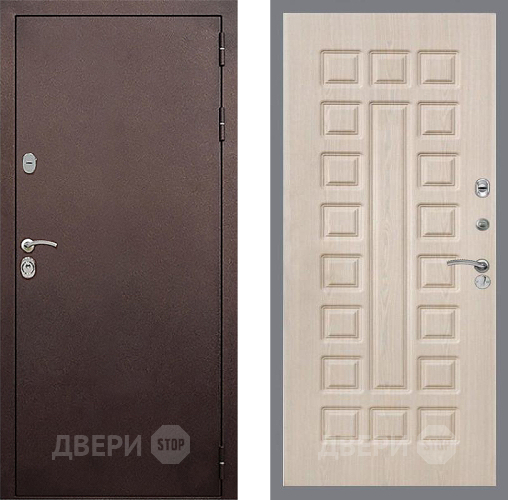 Входная металлическая Дверь Стоп КЛАССИК Медь ФЛ-183 Беленый дуб в Звенигород