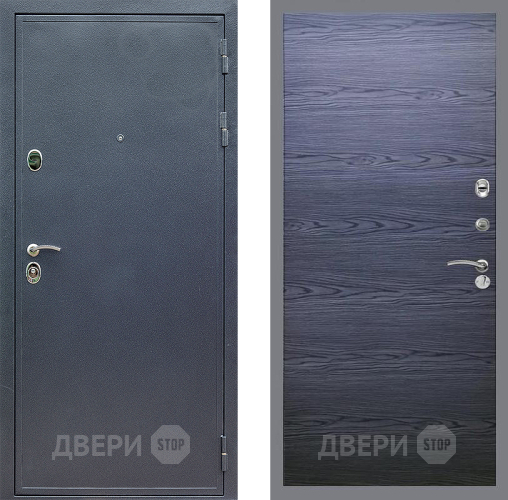Входная металлическая Дверь Стоп СИЛЬВЕР Гладкая Дуб тангенальный черный в Звенигород