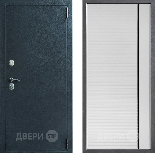 Входная металлическая Дверь Дверной континент ДК-70 Дизайн ФЛ-757 Черное Стекло Софт милк в Звенигород