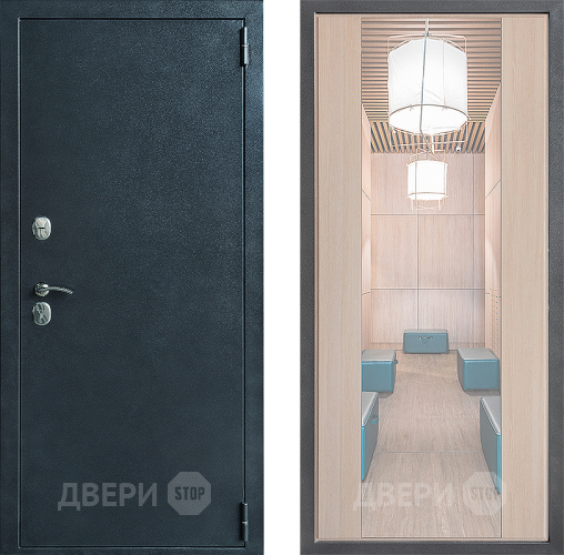 Входная металлическая Дверь Дверной континент ДК-70 Дизайн ФЛЗ-1 Зеркало Капучино в Звенигород