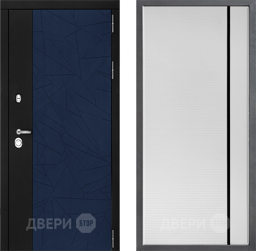 Входная металлическая Дверь Дверной континент ДК-9 ФЛ-757 Черное Стекло Софт милк в Звенигород