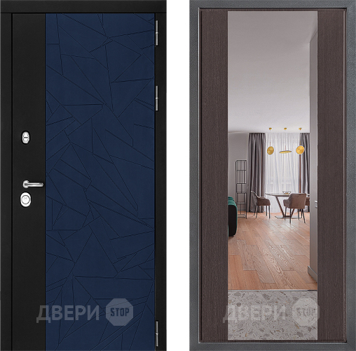 Дверь Дверной континент ДК-9 ФЛЗ-1 Зеркало Венге в Звенигород
