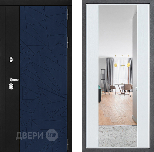 Дверь Дверной континент ДК-9 ФЛЗ-1 Зеркало Белое дерево в Звенигород