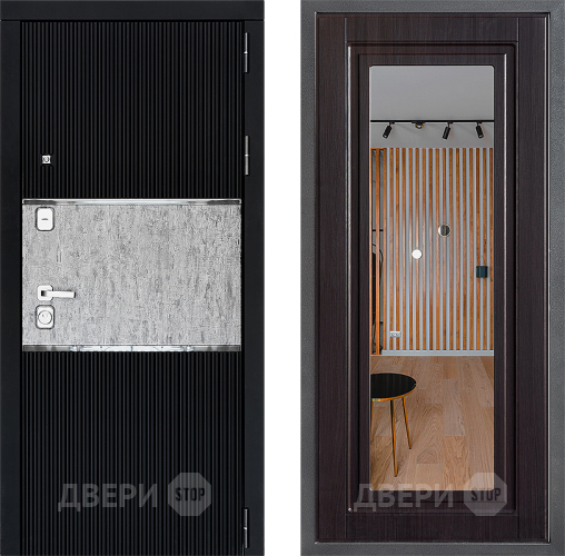 Входная металлическая Дверь Дверной континент ДК-13 ФЛЗ Зеркало Венге в Звенигород