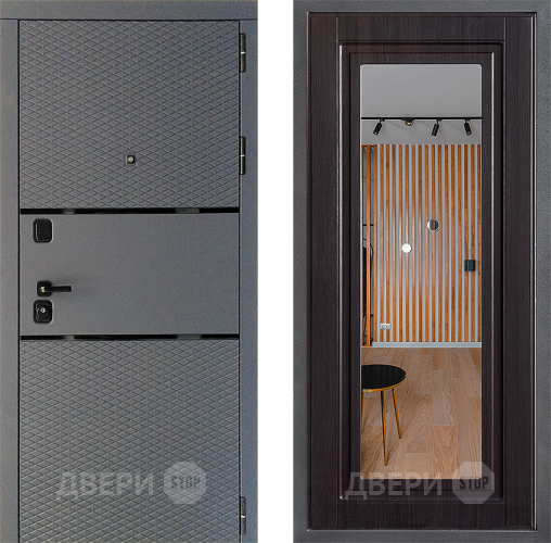 Входная металлическая Дверь Дверной континент Диамант Дизайн ФЛЗ Зеркало Венге в Звенигород