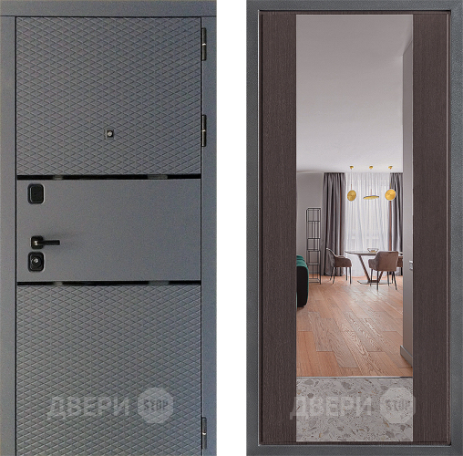 Входная металлическая Дверь Дверной континент Диамант Дизайн ФЛЗ-1 Зеркало Венге в Звенигород
