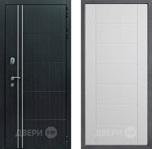 Входная металлическая Дверь Дверной континент Теплолюкс Дизайн ФЛ-Лайн Белое дерево в Звенигород