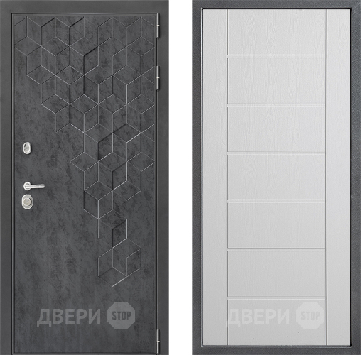 Входная металлическая Дверь Дверной континент ДК-3/713 ФЛ-Лайн Белое дерево в Звенигород