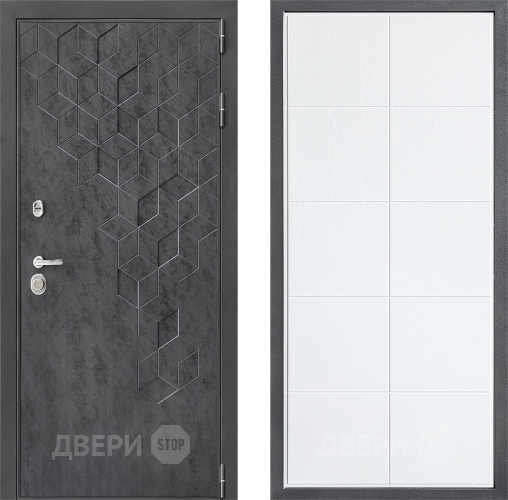 Входная металлическая Дверь Дверной континент ДК-3/713 ФЛ-Кватро Белое дерево в Звенигород