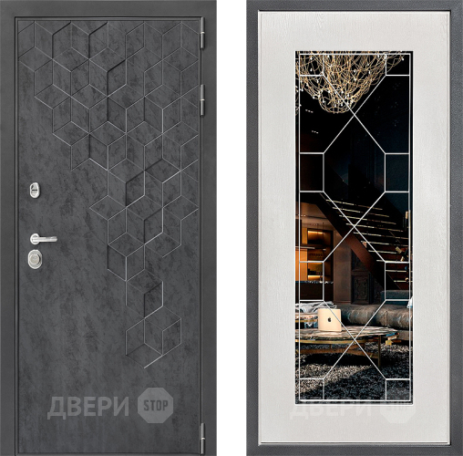 Дверь Дверной континент ДК-3/713 ФЛ-Тиффани Зеркало Белое дерево в Звенигород