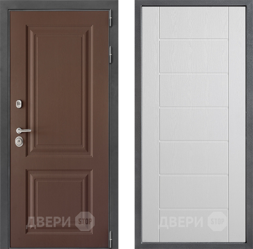 Входная металлическая Дверь Дверной континент ДК-3/729 ФЛ-Лайн Белое дерево в Звенигород