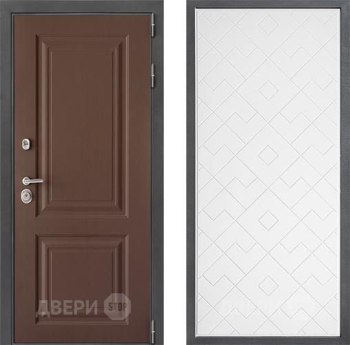 Входная металлическая Дверь Дверной континент ДК-3/729 ФЛ-Тиффани Белый софт в Звенигород