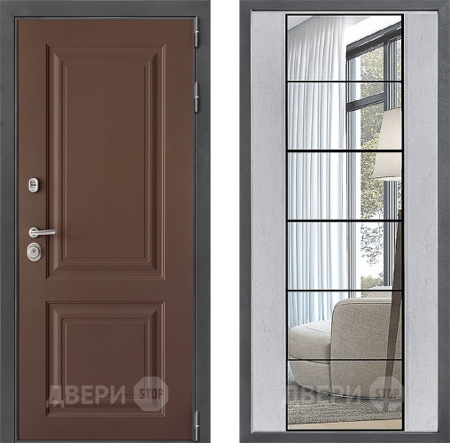 Дверь Дверной континент ДК-3/729 ФЛЗ-2 Зеркало Бетон светлый в Звенигород