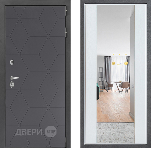 Дверь Дверной континент ДК-3/744 ФЛЗ-1 Зеркало Белое дерево в Звенигород