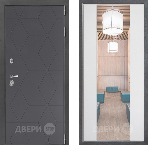 Дверь Дверной континент ДК-3/744 ФЛЗ-1 Зеркало Белый софт в Звенигород