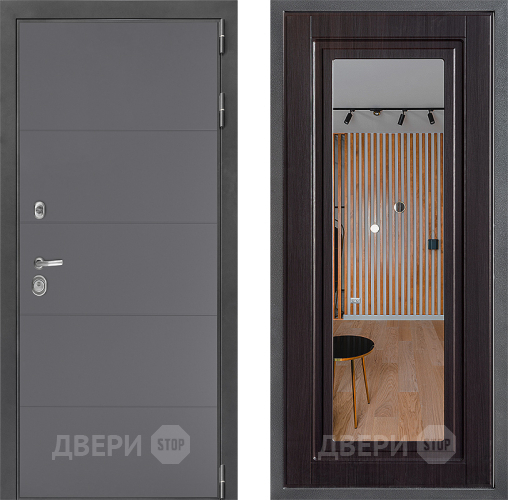 Входная металлическая Дверь Дверной континент ДК-3/649 ФЛЗ Зеркало Венге в Звенигород