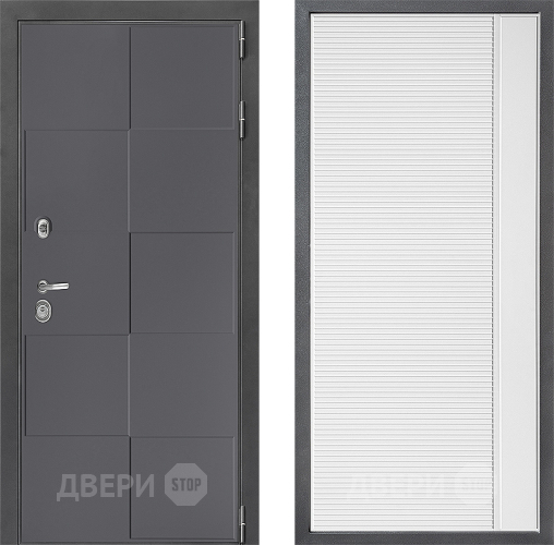 Входная металлическая Дверь Дверной континент ДК-3/606 ФЛ-757 Белое Стекло Софт милк в Звенигород