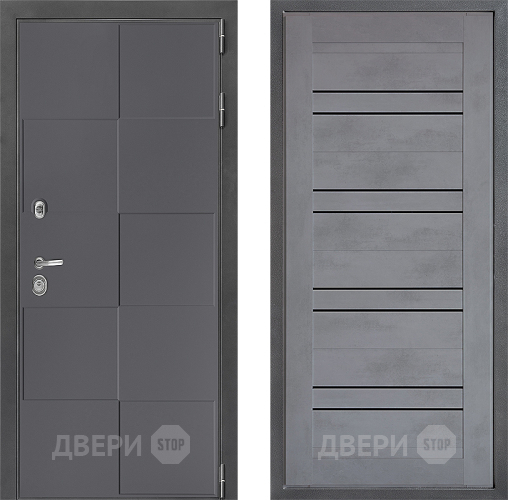 Входная металлическая Дверь Дверной континент ДК-3/606 ФЛ-49 Бетон серый в Звенигород