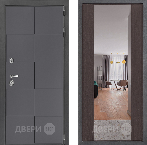 Дверь Дверной континент ДК-3/606 ФЛЗ-1 Зеркало Венге в Звенигород