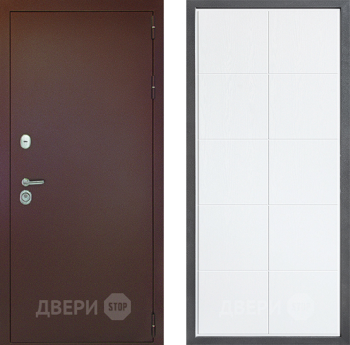 Входная металлическая Дверь Дверной континент Рубикон Медь Дизайн ФЛ-Кватро Белое дерево в Звенигород