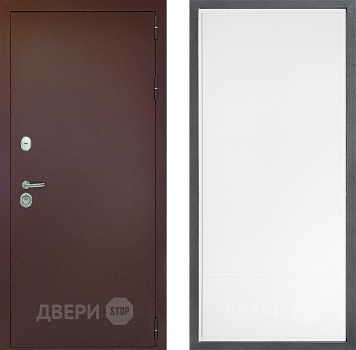 Входная металлическая Дверь Дверной континент Рубикон Медь Дизайн ФЛ-649 Белый софт в Звенигород