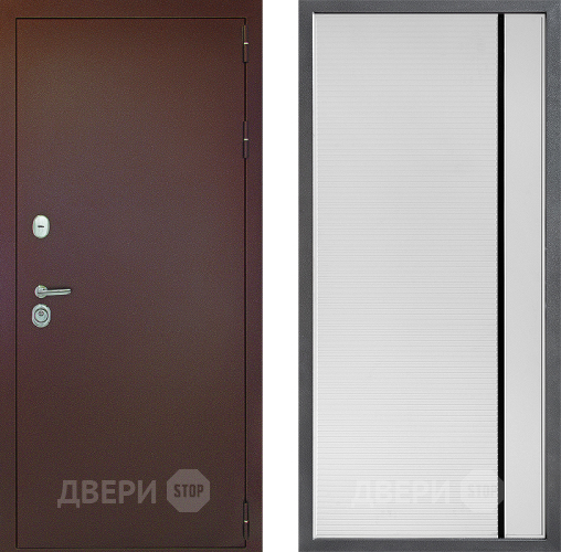 Входная металлическая Дверь Дверной континент Рубикон Медь Дизайн ФЛ-757 Черное Стекло Софт милк в Звенигород