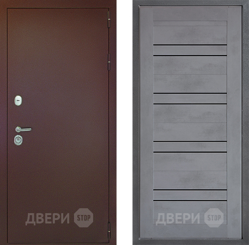 Входная металлическая Дверь Дверной континент Рубикон Медь Дизайн ФЛ-49 Бетон серый в Звенигород