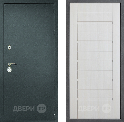 Входная металлическая Дверь Дверной континент Рубикон Серебро Дизайн ФЛ-70 Лиственница белая в Звенигород