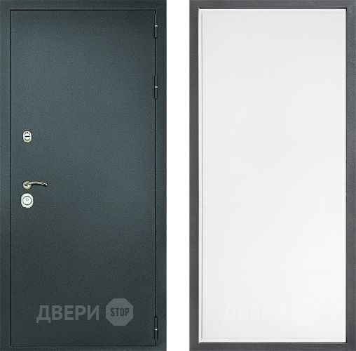 Входная металлическая Дверь Дверной континент Рубикон Серебро Дизайн ФЛ-649 Белый софт в Звенигород