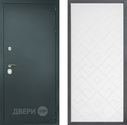 Входная металлическая Дверь Дверной континент Рубикон Серебро Дизайн ФЛ-Тиффани Белый софт в Звенигород