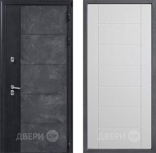 Входная металлическая Дверь Дверной континент ДК-15 Бетон ТЕРМО ФЛ-Лайн Белое дерево в Звенигород