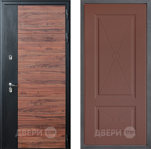 Входная металлическая Дверь Дверной континент ДК-15 Красное Дерево ТЕРМО ФЛ-617 Ясень шоколадный в Звенигород