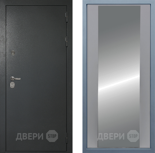 Входная металлическая Дверь Дива МД-40 Титан Д-15 Зеркало Силк Маус в Звенигород