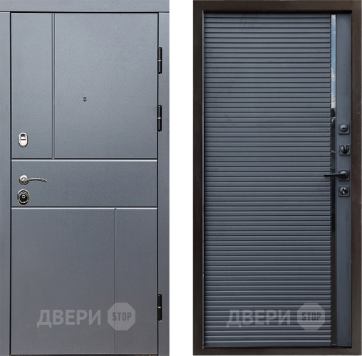 Входная металлическая Дверь Престиж Горизонт Грэй Porte Черный кварц в Звенигород