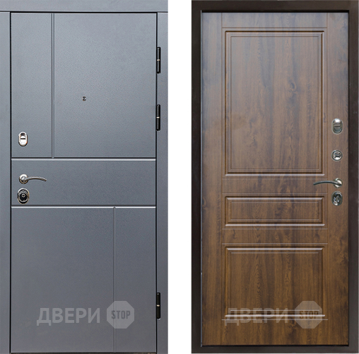 Входная металлическая Дверь Престиж Горизонт Грэй Классика Дуб в Звенигород