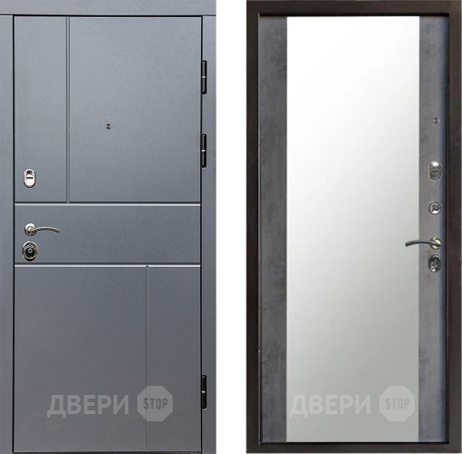 Дверь Престиж Горизонт Грэй Зеркало Бетон темный в Звенигород
