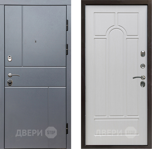Входная металлическая Дверь Престиж Горизонт Грэй Арка Лиственница белая в Звенигород