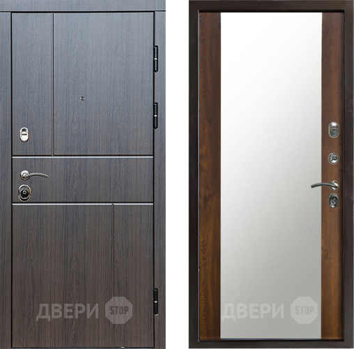 Входная металлическая Дверь Престиж Горизонт Венге Зеркало Дуб в Звенигород