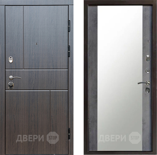 Входная металлическая Дверь Престиж Горизонт Венге Зеркало Бетон темный в Звенигород