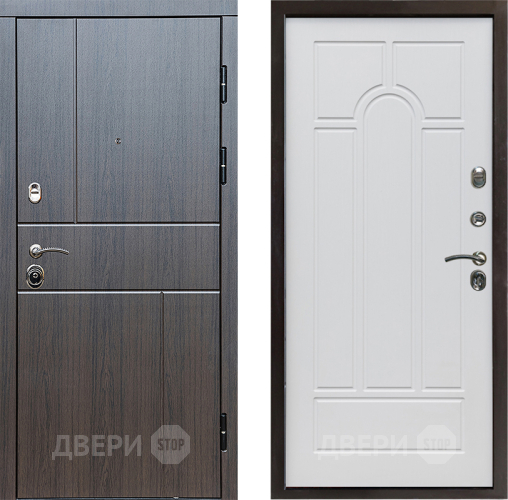 Входная металлическая Дверь Престиж Горизонт Венге Арка Белое дерево в Звенигород