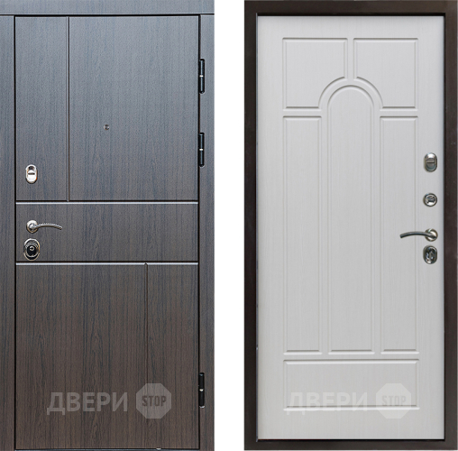 Входная металлическая Дверь Престиж Горизонт Венге Арка Лиственница белая в Звенигород