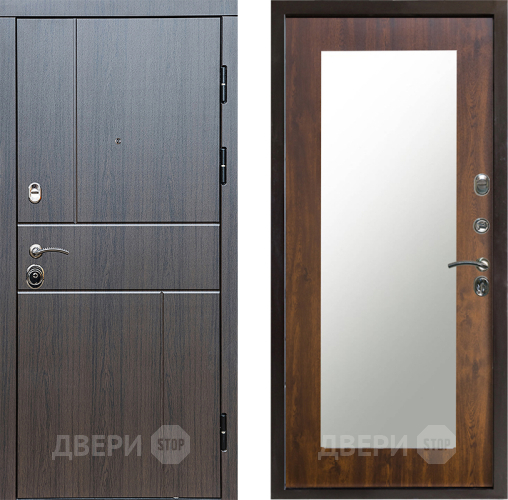 Входная металлическая Дверь Престиж Горизонт Венге Зеркло Пастораль Дуб в Звенигород