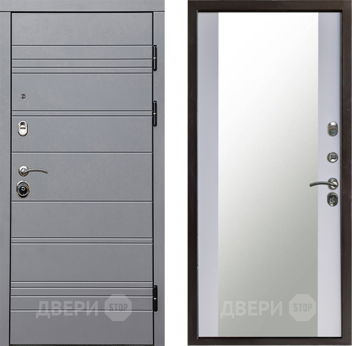 Дверь Престиж Линия Грэй Зеркало Белый софт в Звенигород